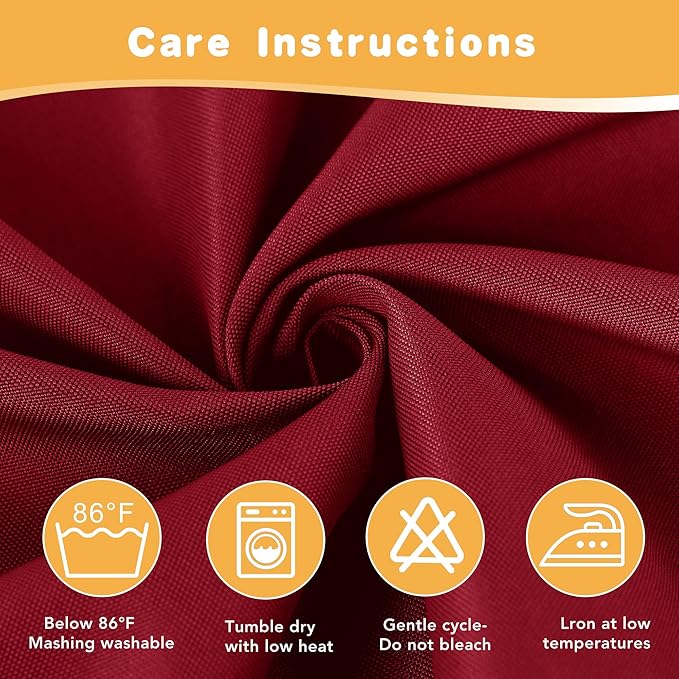 HolidayIdeas Red Outdoor Curtains for Patio Waterproof, 2 Panels - 54 x 95 Inch - Privacy Protection & Light Filtering Curtains Grommet Outside Curtains for Porch, Gazebo, Pergola, Backyard