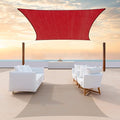 ColourTree 12' x 16' Red Rectangle CTAPS16 Sun Shade Sail Canopy Mesh Fabric UV Block UPF50 - Commercial Heavy Duty - 190 GSM - 3 Years Warranty