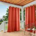 TOWN & COUNTRY BASICS Cabana Solid Heavyweight Indoor Outdoor Curtains, Light Filtering Opacity with Grommet Top, Water Repellent, 2-Pack Set, 54"x96", Mecca Orange