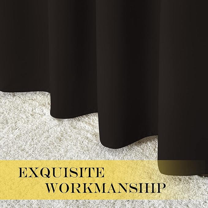 NICETOWN Blackout Drapery Curtain Panel 90 inches Long - Window Treatment Thermal Insulated Grommet Blackout Curtain/Drape for Bedroom Living Room (Toffee Brown, 1 Panel, 46 by 90 inches)