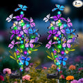 Solar Garden Lights Outdoor, Waterproof 2 Pack Solar Butterfly Lights with 60 LED 12 Butterfly Colorful Lighting for Garden Yard Lawn Outdoor Decor, Gift for Mom Women Mother's Day
