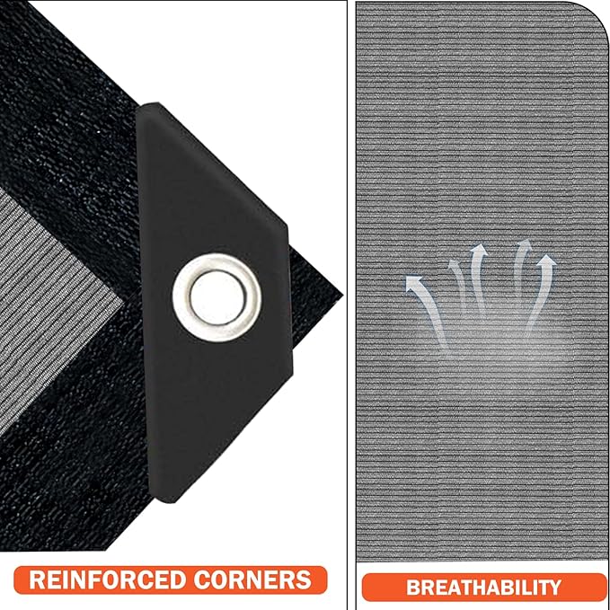 Sun Shade Cloth with Grommets,90% UV Protection Shade Fabric,Pergola Shade Cover Canopy Fence Privacy Screen Balcony,Sunshades for Patio Pergola Garden Backyard Porch Outdoor,Grey-12x12FT