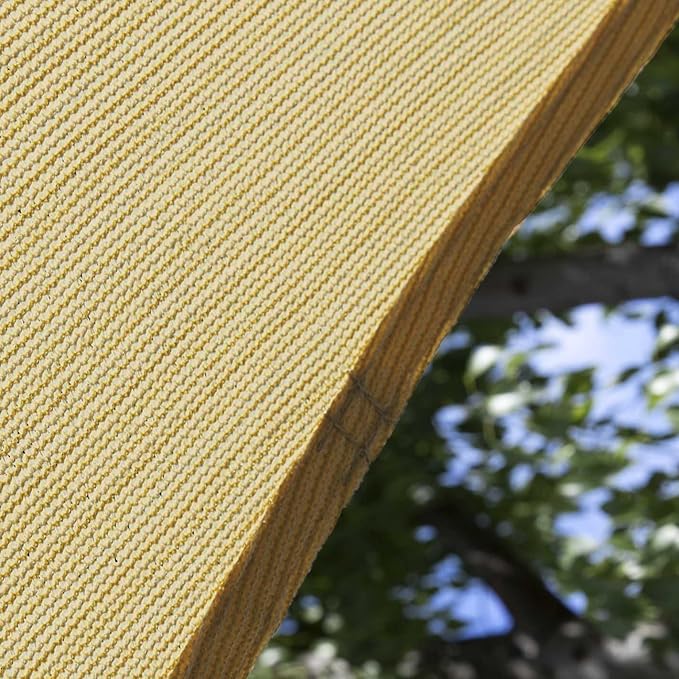 Amgo Custom Size 16' x 22' x 27.2' Sand Beige Right Triangle Sun Shade Sail UPF50+ AGTAPRT12, Order to Make Canopy Awning, 95% UV Blockage, Water & Air Permeable, Commercial Standard (We Customize)