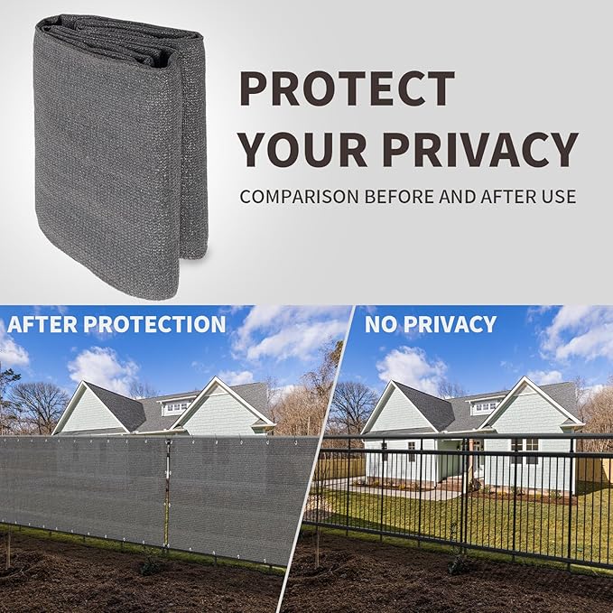 LOVE STORY Custom Size 2'6''x2' Dark Grey Balcony Privacy Screen,UV Block Privacy Fence Screen,90% Shield for Outdoor Pool Garden Apartment Railing