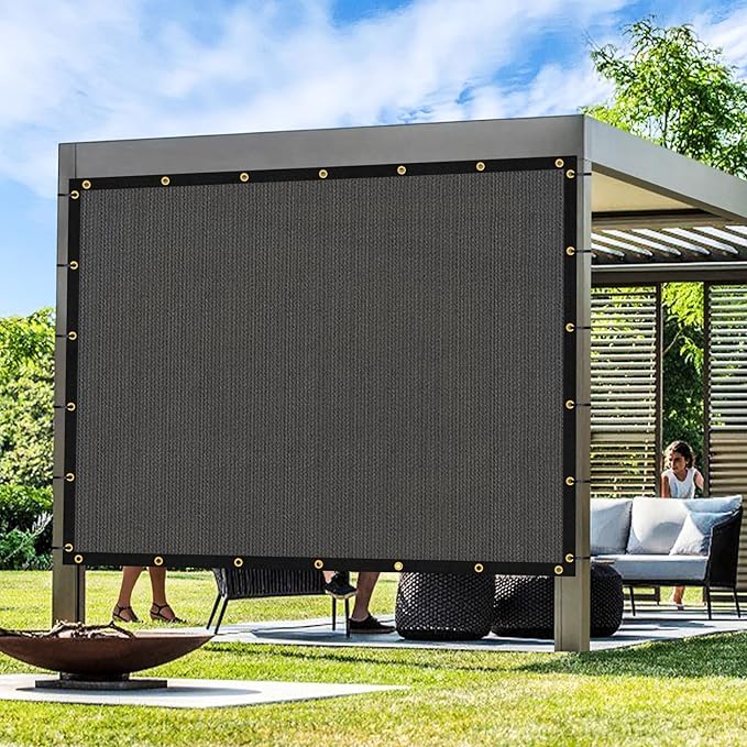 Artpuch Outdoor Pergola Shade Cover 11x24 FT Sun Shade Cloth with Grommets Dark Grey 90% UV Protection Canopy Patio Privacy Screen (Customized Available)
