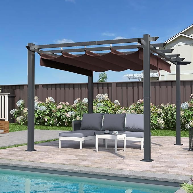 SCOCANOPY Replacement Cover Compatible with Home Depot Hampton Bay Pergola # GFM00467F,GFM00469A,(Brown)