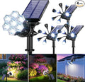Solar Spot Lights Outdoor 1000LM, IP68 Waterproof Solar Lights Outdoor with 7x360° Adjustable Metal Hose, 4 Lighting Modes Spotlights for Garden Pathway Yard Landscape, 4 Pack (Cool White)