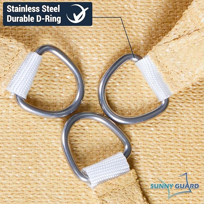 SUNNY GUARD Custom Size 10'x14'x17.2'Sand Sun Shade Sail Right Triangle UV Block Shade for Backyard Yard Patio Deck Garden(Customized)