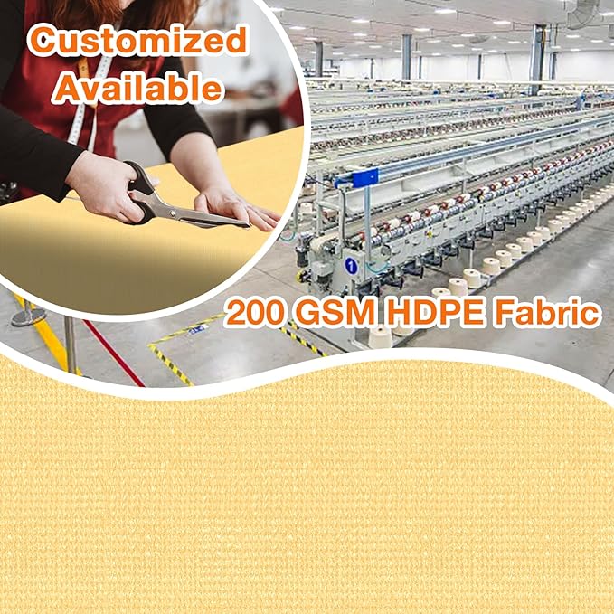 Artpuch Outdoor Pergola Shade Cover 7x20 FT Sun Shade Cloth with Grommets Sand 90% UV Protection Canopy Patio Privacy Screen (Customized Available)