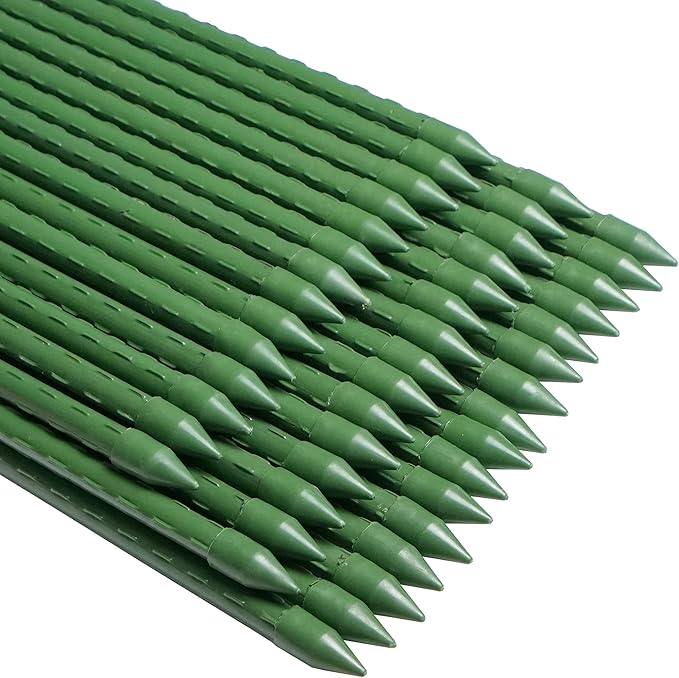 WAENLIR Garden Stakes 48 inch 4ft Sturdy Tomato Stakes, Plant Stakes for Outdoor Plants, Metal Plant Support Sticks for Gardening, Pack of 50