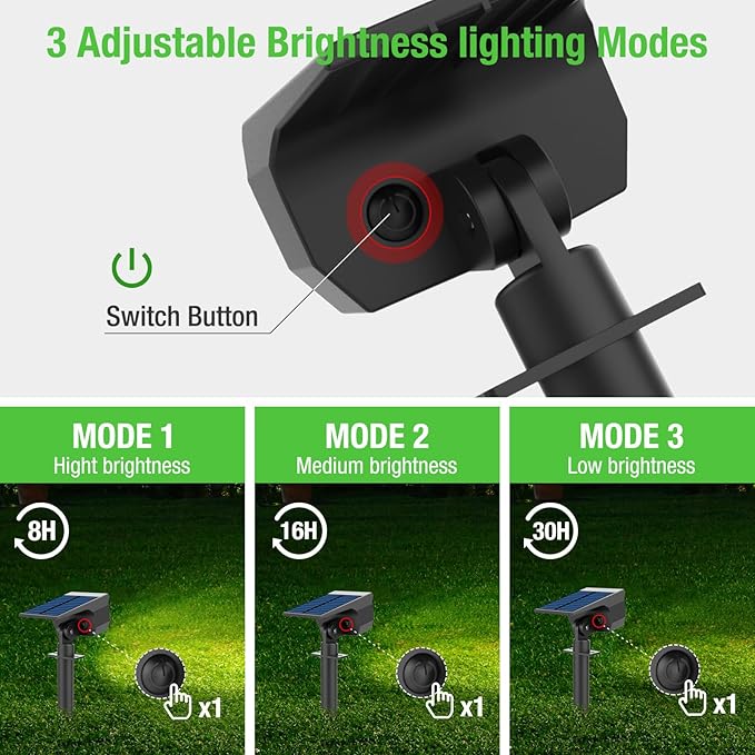 nipify 10 Pack Solar Spot Lights Outdoor Motion Sensor with 3 Modes,Solar Spotlights Outdoor Waterproof 2-in-1 Auto On/Off Landscape Lighting for Outside Yard Wall Garden Pathway, Warm White