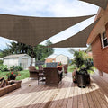 Patio Paradise 8' x 8' x 7'10" Sun Shade Sail Triangle Canopy, Permeable Shade Cloth Fabric Sunlight Block Patio Cover HDPE Deck Awning for Outdoor Backyard Pergolas Roof Shading, Brown