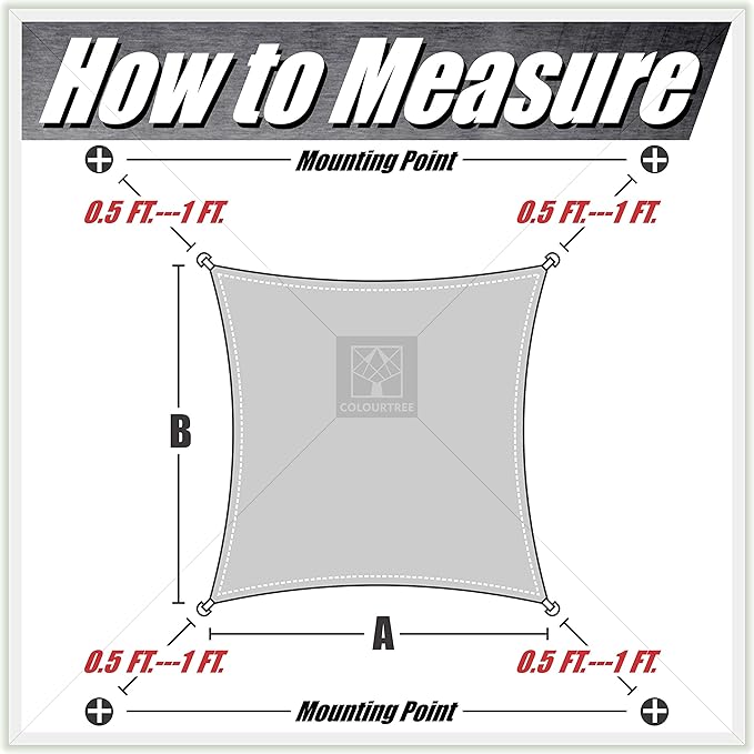 ColourTree TAPR1616 Custom Size 11' x 13' Green Sun Shade Sail Canopy UV Block UPF50 Rectangle - Commercial Standard Heavy Duty - 190 GSM - 3 Years Warranty
