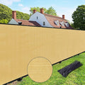 UPGRADE Privacy Fence Screen 8'x20' Sand Outdoor 90% Visibility Blockage 170 GSM Mesh Shade Cover Panels for Backyard,Balcony,Home Decoration with Zip Ties,Customized Avaliable