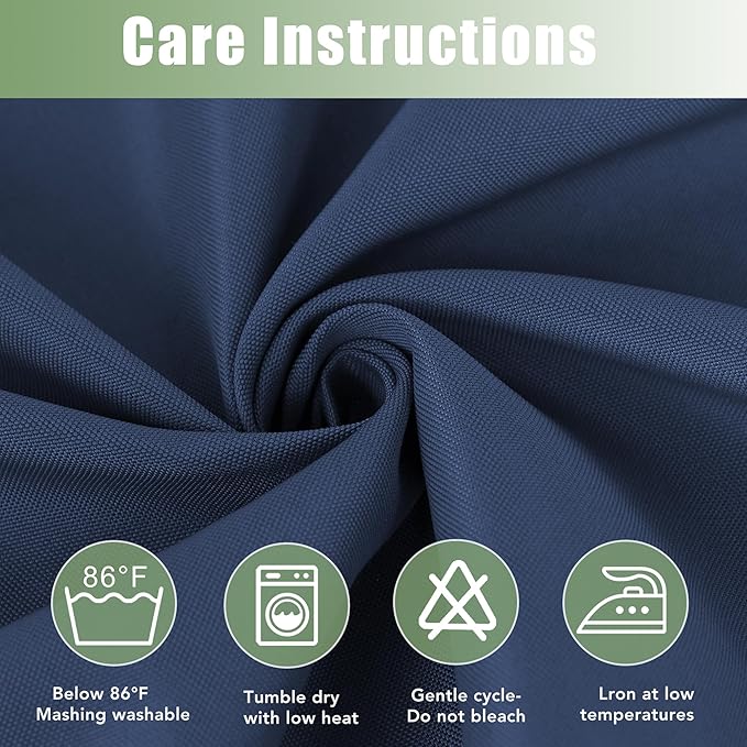 HolidayIdeas Waterproof Outdoor Curtains for Patio, 6 Panels - 54x108 Inches - Weatherproof Privacy Outsides Curtains for Backyard Porch Gazebo, Sunlight & UV Blocking (Navy, Grommet Top)