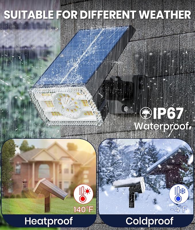 12 Pack Solar Spotlights Outdoor Waterproof IP67,Adjustable Wall&Ground Lights Powered with 3 Colors, 3 Modes, Dusk to Dawn Uplights for Pathway/Garden/Yard/Patio/Driveway/Landscape Lighting Outside