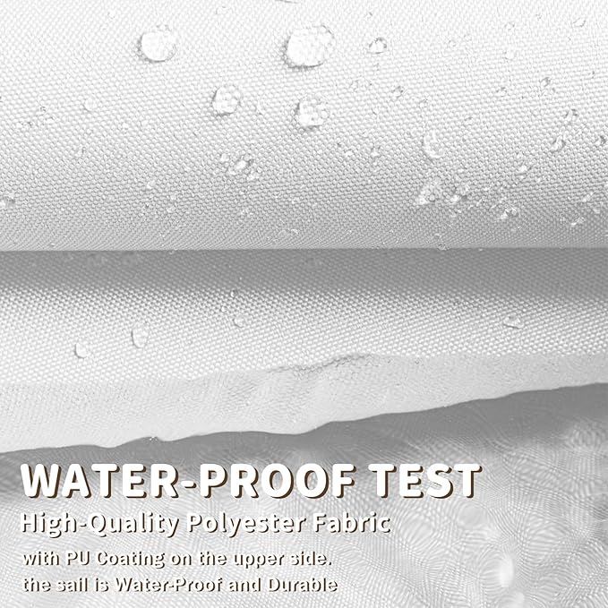 LOVE STORY Right Triangle 10'x14'x17.2' Waterproof Sun Shade Sail Canopy UV Block for Outdoor Patio Backyard Carport,White(We Make Custom Size)
