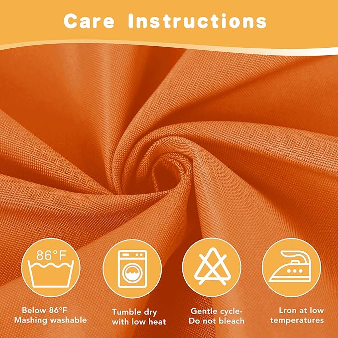 HolidayIdeas Outdoor Curtains for Patio Waterproof, 4 Panels - 54 x 108 Inch - Privacy Protection & Light Filtering Curtains Grommet Outside Curtains for Porch, Backyard (Mecca Orange)