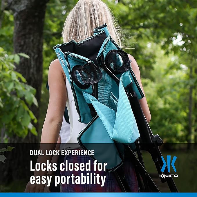 Kijaro XXL Dual Lock Portable Camping Chair - Supports Up to 400lbs - Enjoy The Outdoors in a Versatile Folding Sports & Outdoor Chair