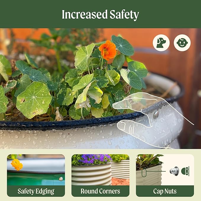 32" Extra Tall Raised Garden Bed Kits, 3.5 x 5 x 2.7ft Raised Planter Box Outdoor, 2 x 6.5 x 2.7ft Deep Root 6 in 1 Modular Metal Raised Beds for Gardening Vegetables Flowers Fruits - Terra Cotta