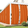 Outdoor Curtains for Patio Waterproof 6 Panels - Windproof, Privacy, Weatherproof Outside Drapes for Gazebo Pergola Porch, Grommet Top and Tab Bottom, 54x108 Inch, Mecca Orange