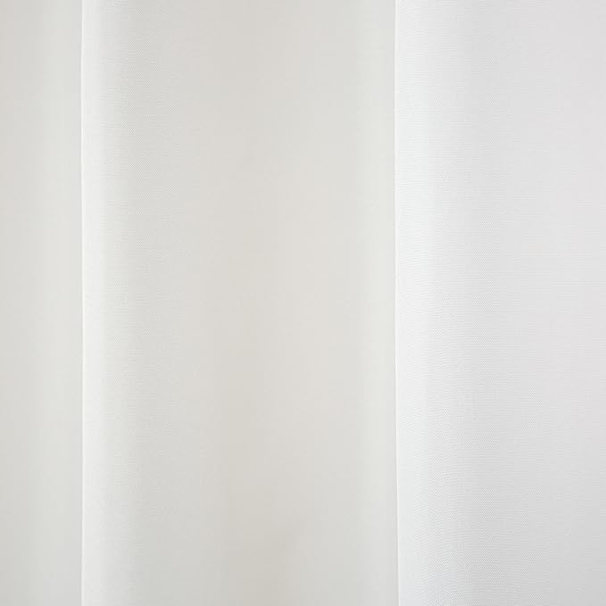 TOWN & COUNTRY BASICS Cabana Solid Heavyweight Indoor Outdoor Curtains, Light Filtering Opacity with Grommet Top, Water Repellent, 2-Pack Set, 54"x120", Winter White