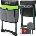 Garden Kneeler and Seat Heavy Duty, Upgraded Foldable Gardening Stool - Widened to 10" Stable Wear-resistant Prevent Knee and Back Pain, Beautiful Logo high-end 2 Large Tool Bags Gift for Women