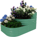Garvee Galvanized Raised Garden Bed Kit - 61x42x31 in Outdoor Planter Box for Vegetables, Flowers. Modular 3-in-1 Raised Garden Beds Outdoor with Open Base, Garden Box for Deep Root Growth, Green