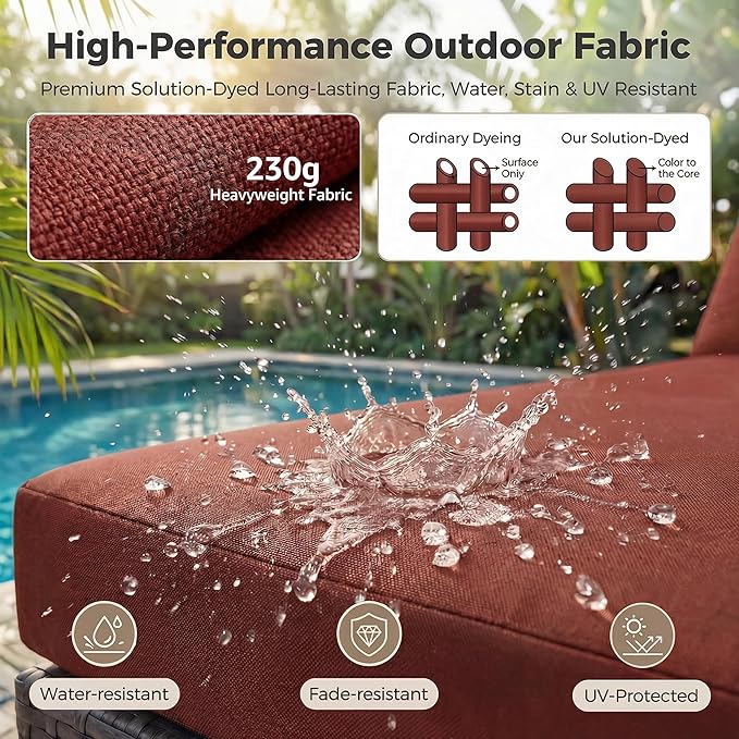 NICESOUL 11 Piece Outdoor Furniture with Fire Pit Propane/Gas, 29.3'' High Back Patio Sectional with Fire Pit & Chaise Lounge, 500 lbs Heavy Duty Large Deep Couches, 2 Color Cushion Burgundy & Gray