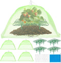 6 Sets Strawberry Plant Support with Mesh Plant Cover,Strawberry Growing Racks Sets with Iron Plant Nails and Storage Bag for Garden Strawberry Vegetables(Green Net - Square)