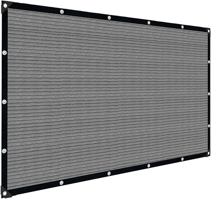 Grey Sun Shade Cloth,Pergola Shade Cover with Reinforced Grommets,90% Shade Fabric Fence Privacy Screen Balcony,Pergola Shade Cover Canopy Garden Carport Porch Deck Patio Shade Cover,6x12FT