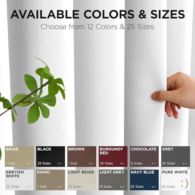 Joydeco Blackout Patio Sliding Door Curtains 84 Inches Long, Grommet Privacy Room Divider Curtains, Extra Wide Thermal Blackout Drapes for Bedroom Living Room (Pure White, 70Wx84L, 1 Panel)