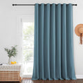 NICETOWN Blackout Curtains for Sliding Glass Door Room Divider Noise Reduce Curtain Panel Portable Window Screen Sliding Partition, W100 x L102 inches, 1 Panel, Smoky Blue
