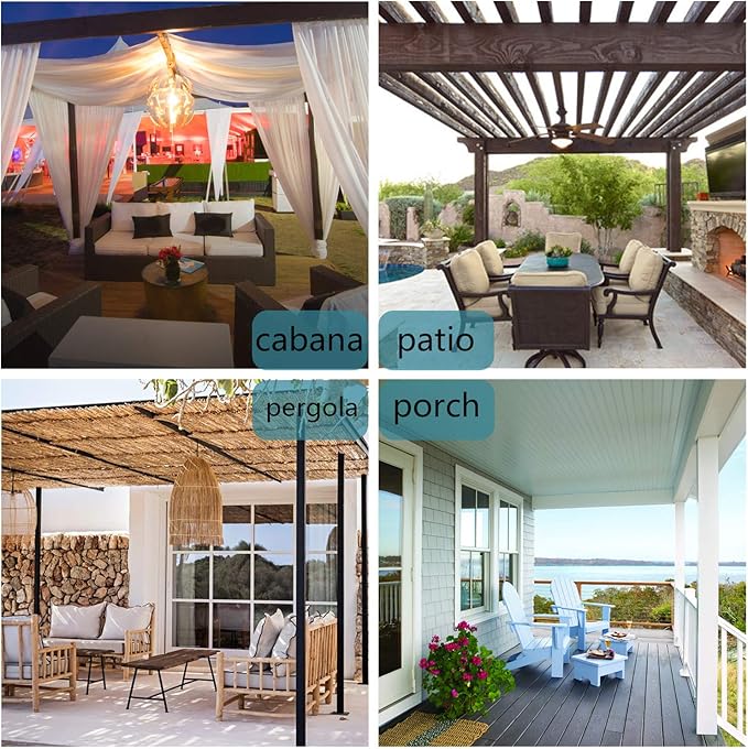 BONZER Waterproof Outdoor Curtains for Patio Porch Pergola Cabana Thick Privacy Extra Wide Grommet Indoor Curtains for Bedroom Living Room, 1 Panel, 150W x 84L inch, White