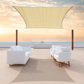 ColourTree TAPR1616 Custom Size 12' x 17' Beige Sun Shade Sail Canopy UV Block UPF50 Rectangle - Commercial Standard Heavy Duty - 190 GSM - 3 Years Warranty