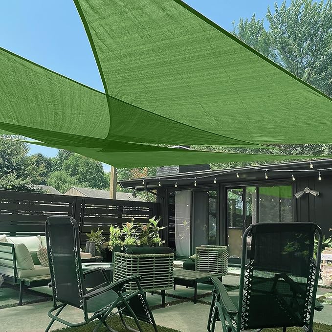 LOVE STORY Custom Size 12'x24'x26.8' Piquant Green Sun Shade Sail Right Triangle Sunshade Fabric Awning Canopy for Patio Backyard Carport Pergola (Customized)