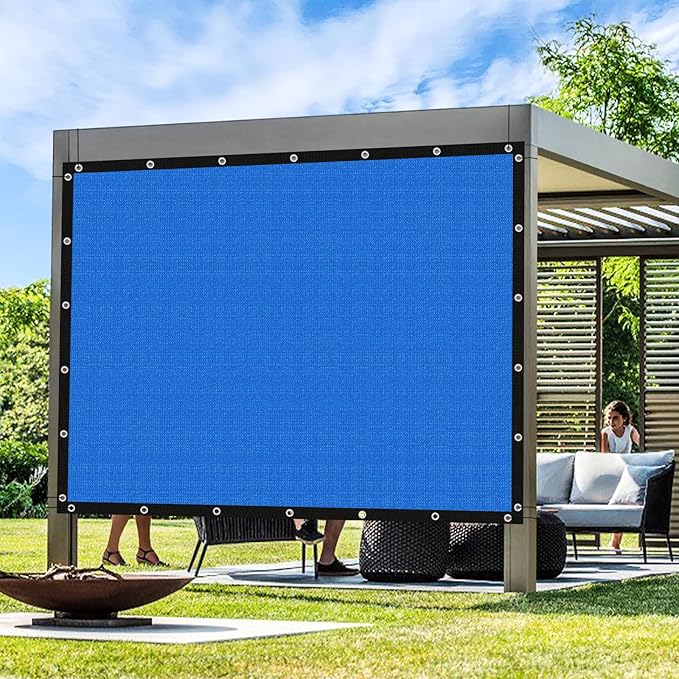 Artpuch Outdoor Pergola Shade Cover 15' X 15' Sun Shade Cloth with Grommets, 90% UV Protection Canopy Patio Privacy Screen (Customized Available) GN107, Blue