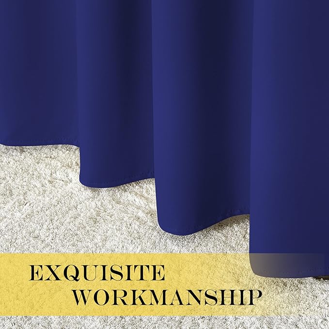 NICETOWN Blackout Curtain for Sliding Door - Patio Door Curtains, Thermal Insulated Wide Drapes/Draperies for Bedroom (Dark Blue, 100 by 84-Inch)