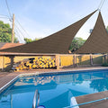 E&K Sunrise 24' x 24' x 24' Sun Shade Sail Triangle Canopy Shade Cover UV Block for Patio Backyard Garden Outdoor (Brown)