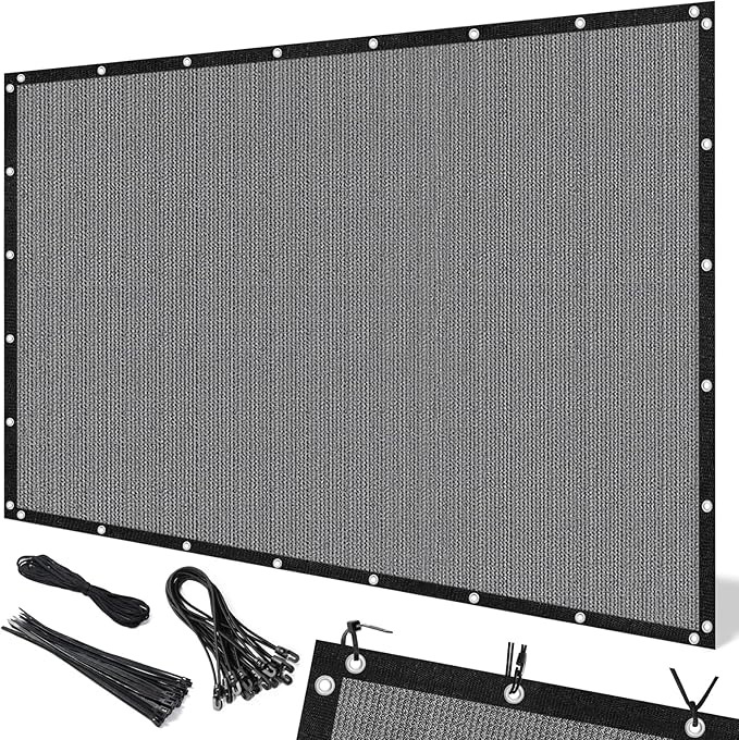 Artpuch 90% Sun Shade Cloth, 4 x 8 FT Pergola Shade Cover Canopy with Grommets, Sun Screen Fabric Tarp for Patio, Outdoor, Garden, Backyard, Light Grey