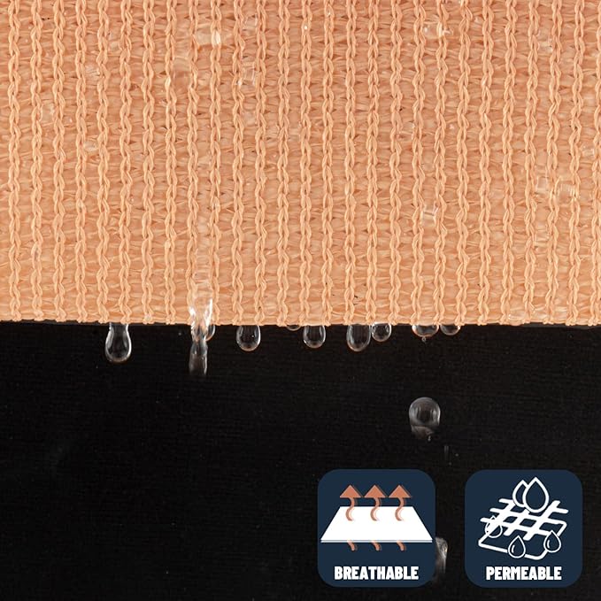 SUNNY GUARD Custom Size 10'x14' Peach Fuzz Sun Shade Sail Rectangle UV Block Shade for Backyard Yard Patio Deck Garden(Customized)