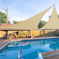E&K Sunrise 5' x 5' x 5' Sun Shade Sail Triangle Canopy Shade Cover UV Block for Patio Backyard Garden Outdoor (Sand)
