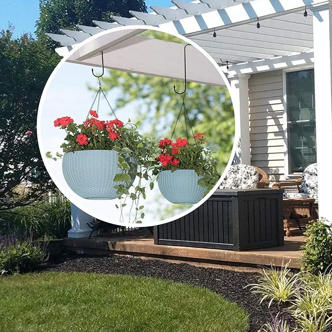 6 Pack 10 inch Extra Large S Hooks Black Heavy Duty Long S Hooks for Hanging Plant Extension Hooks for Kitchenware,Utensils,Pergola,Closet,Flower Basket,Garden,Patio,Indoor Outdoor Uses