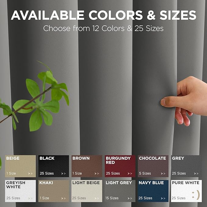 Joydeco Blackout Door Curtain for Doorway Privacy 108 Inches Long, Grommet Closet Curtain for Open Closet, Room Divider for Bedroom Living Room (Light Grey, 52Wx108L, 1 Panel)
