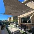 SUNLAX Sun Shade Sail 16' x 21' x 26.4' Brown Rectangle Canopy Sail Shade Cover UV Block Permeable Sunshade Outdoor for Patio Backyard Deck Pergola (We Make Custom Size)