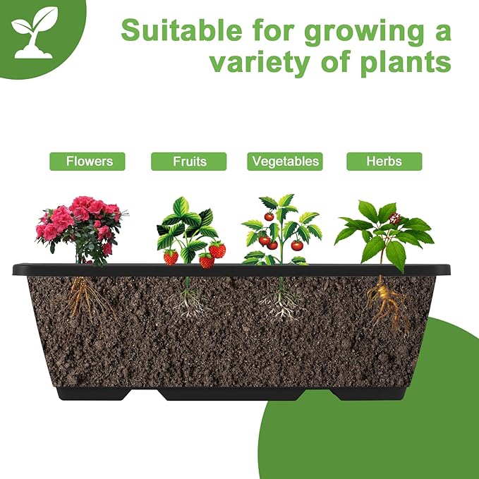 5 Tier Vertical Raised Garden Bed Planter Box, Vertical Raised Bed with Drainage Holes for Indoor Outdoor Herbs Flowers Vegetables Plants, Black