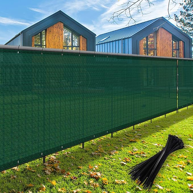 LOVE STORY Custom Size 3'x34' Dark Green Balcony Privacy Screen,UV Block Privacy Fence Screen,90% Shield for Outdoor Pool Garden Apartment Railing