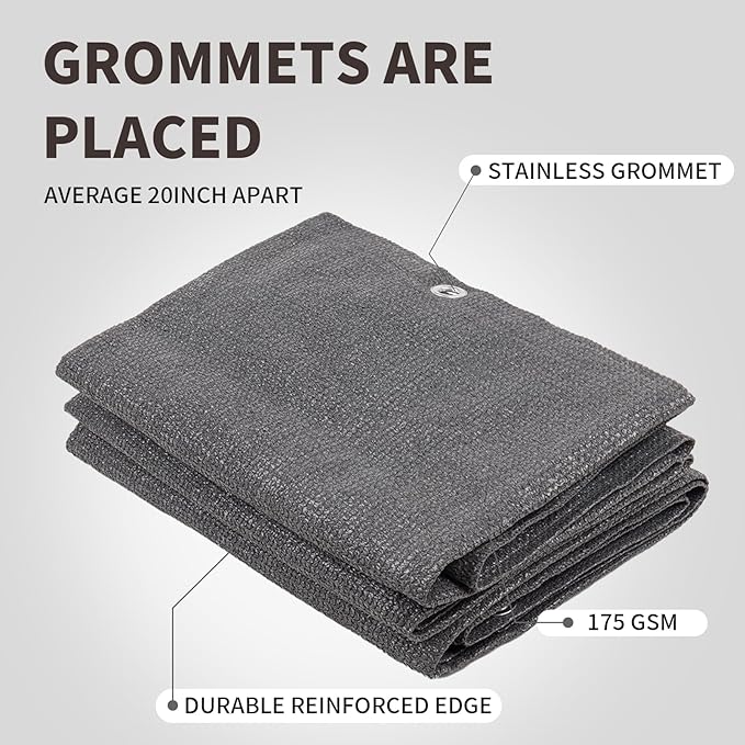 LOVE STORY Custom Size 3'x20' Dark Grey Balcony Privacy Screen,UV Block Privacy Fence Screen,90% Shield for Outdoor Pool Garden Apartment Railing