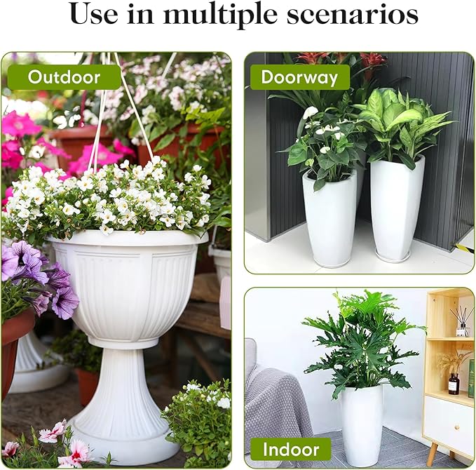AZEAM Adjustable Plant Risers for Inside Pots, 2 PCS Planter Inserts Fillers for Large Flower Pots, Height Planter Lifter Stand for Outdoor Indoor Plants, 12"- 16" Raise with 4"-12" Top Support