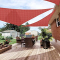 Patio Paradise 8' x 8' x 7'10" Sun Shade Sail Triangle Canopy, Permeable Shade Cloth Fabric Sunlight Block Patio Cover HDPE Deck Awning for Outdoor Backyard Pergolas Roof Shading, Red